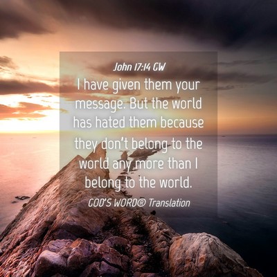 Picture 04 - John 17:14 GW - I have given them your message. But the world has - Bible Verse Picture