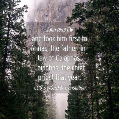 Picture 04 - John 18:13 GW - and took him first to Annas, the father-in-law of - Bible Verse Picture