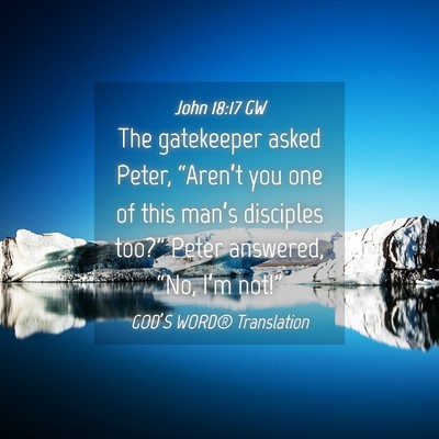 Picture 04 - John 18:17 GW - The gatekeeper asked Peter, “Aren’t you one - Bible Verse Picture