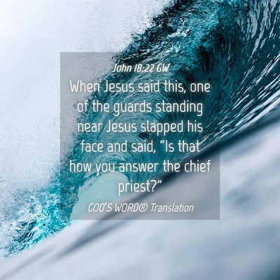 Picture 04 - John 18:22 GW - When Jesus said this, one of the guards standing - Bible Verse Picture