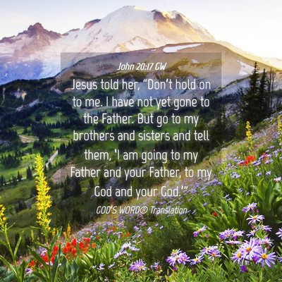 Picture 04 - John 20:17 GW - Jesus told her, “Don’t hold on to me. I have - Bible Verse Picture