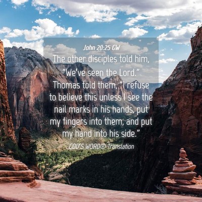 Picture 04 - John 20:25 GW - The other disciples told him, “We’ve seen the - Bible Verse Picture