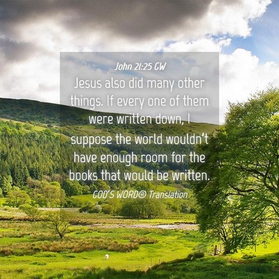 Picture 04 - John 21:25 GW - Jesus also did many other things. If every one of - Bible Verse Picture