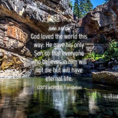 Picture 04 - John 3:16 GW - God loved the world this way: He gave his only - Bible Verse Picture