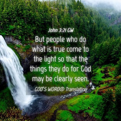 Picture 04 - John 3:21 GW - But people who do what is true come to the light - Bible Verse Picture