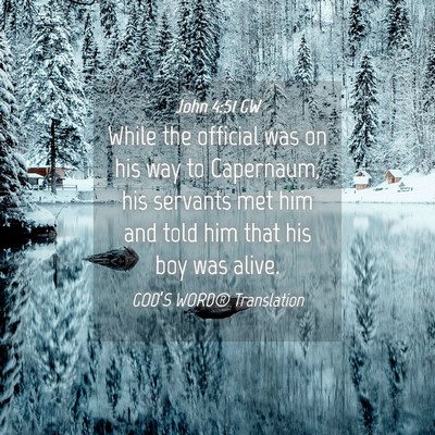 Picture 04 - John 4:51 GW - While the official was on his way to Capernaum, - Bible Verse Picture