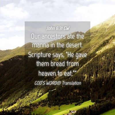 Picture 04 - John 6:31 GW - Our ancestors ate the manna in the desert. - Bible Verse Picture