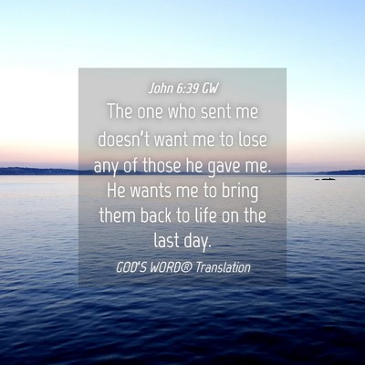 Picture 04 - John 6:39 GW - The one who sent me doesn’t want me to lose any - Bible Verse Picture