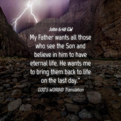 Picture 04 - John 6:40 GW - My Father wants all those who see the Son and - Bible Verse Picture