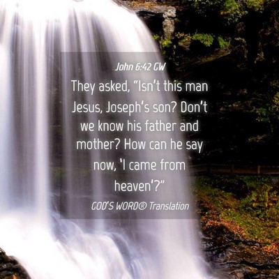 Picture 04 - John 6:42 GW - They asked, “Isn’t this man Jesus, Joseph’s - Bible Verse Picture