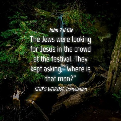 Picture 04 - John 7:11 GW - The Jews were looking for Jesus in the crowd at - Bible Verse Picture