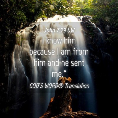 Picture 04 - John 7:29 GW - I know him because I am from him and he sent - Bible Verse Picture