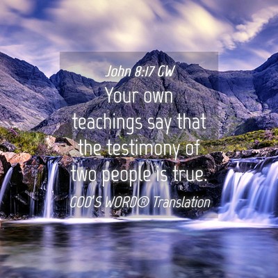 Picture 04 - John 8:17 GW - Your own teachings say that the testimony of two - Bible Verse Picture