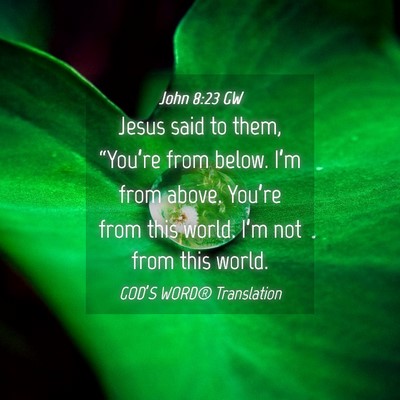 Picture 04 - John 8:23 GW - Jesus said to them, “You’re from below. I’m - Bible Verse Picture