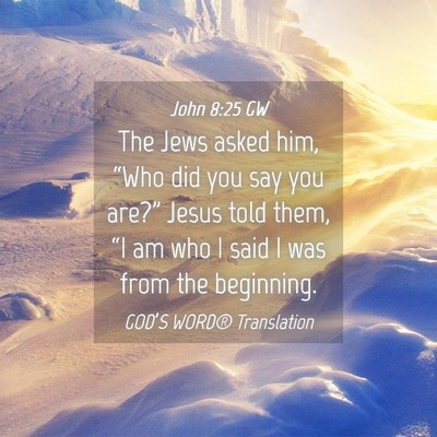 Picture 04 - John 8:25 GW - The Jews asked him, “Who did you say you - Bible Verse Picture