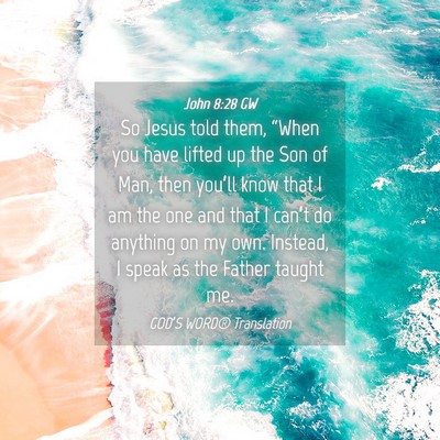 Picture 04 - John 8:28 GW - So Jesus told them, “When you have lifted up - Bible Verse Picture