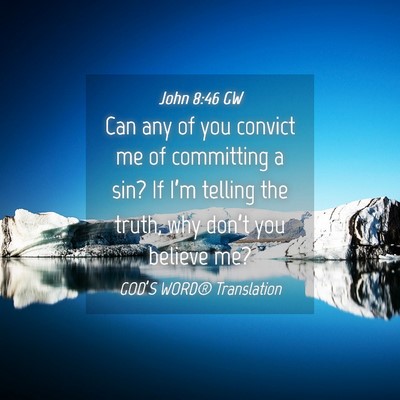 Picture 04 - John 8:46 GW - Can any of you convict me of committing a sin? If - Bible Verse Picture