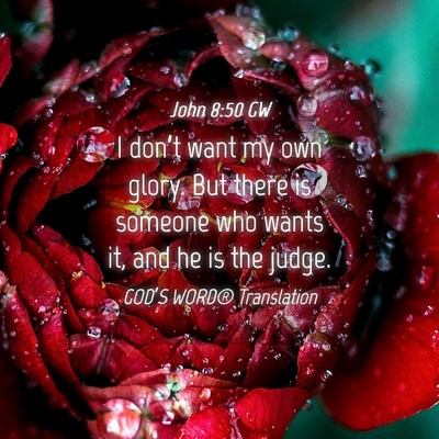 Picture 04 - John 8:50 GW - I don’t want my own glory. But there is someone - Bible Verse Picture