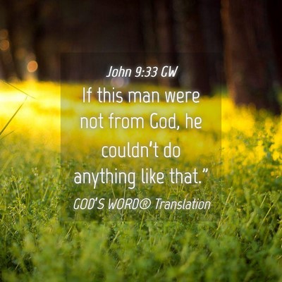 Picture 04 - John 9:33 GW - If this man were not from God, he couldn’t do - Bible Verse Picture