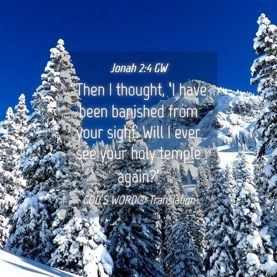 Picture 04 - Jonah 2:4 GW - “Then I thought, ‘I have been banished from - Bible Verse Picture