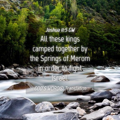 Picture 04 - Joshua 11:5 GW - All these kings camped together by the Springs of - Bible Verse Picture