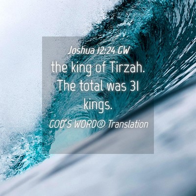 Picture 04 - Joshua 12:24 GW - the king of Tirzah. The total was 31 - Bible Verse Picture