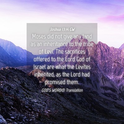 Picture 04 - Joshua 13:14 GW - Moses did not give any land as an inheritance to - Bible Verse Picture