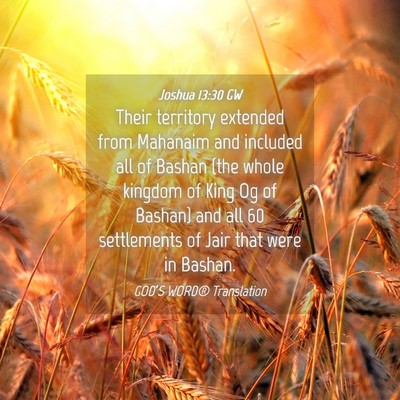 Picture 04 - Joshua 13:30 GW - Their territory extended from Mahanaim and - Bible Verse Picture