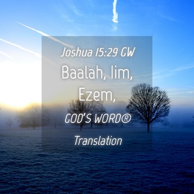 Picture 04 - Joshua 15:29 GW - Baalah, Iim, - Bible Verse Picture