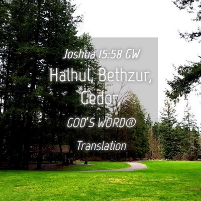 Picture 04 - Joshua 15:58 GW - Halhul, Bethzur, - Bible Verse Picture