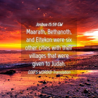 Picture 04 - Joshua 15:59 GW - Maarath, Bethanoth, and Eltekon were six other - Bible Verse Picture