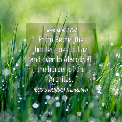 Picture 04 - Joshua 16:2 GW - From Bethel the border goes to Luz and over to - Bible Verse Picture