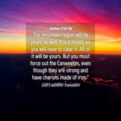 Picture 04 - Joshua 17:18 GW - The mountain region will be yours as well. It is - Bible Verse Picture