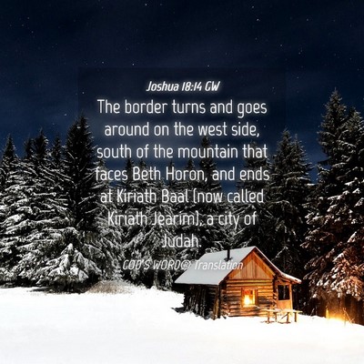 Picture 04 - Joshua 18:14 GW - The border turns and goes around on the west - Bible Verse Picture