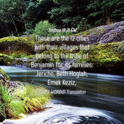 Picture 04 - Joshua 18:21 GW - These are the 12 cities with their villages that - Bible Verse Picture