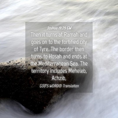 Picture 04 - Joshua 19:29 GW - Then it turns at Ramah and goes on to the - Bible Verse Picture