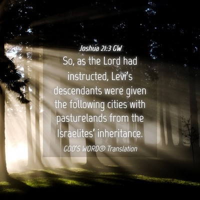 Picture 04 - Joshua 21:3 GW - So, as the Lord had instructed, Levi’s - Bible Verse Picture