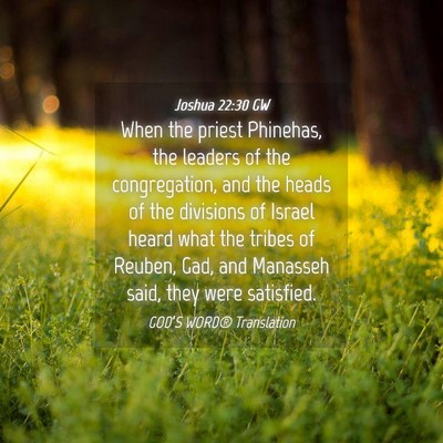 Picture 04 - Joshua 22:30 GW - When the priest Phinehas, the leaders of the - Bible Verse Picture