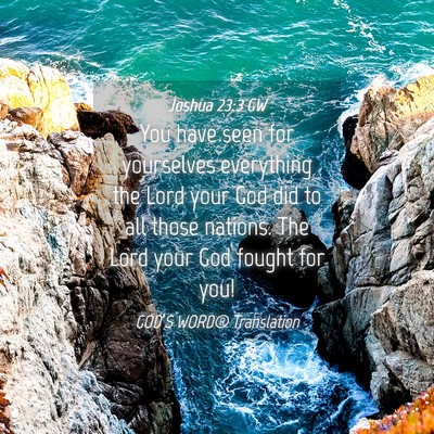Picture 04 - Joshua 23:3 GW - You have seen for yourselves everything the Lord - Bible Verse Picture