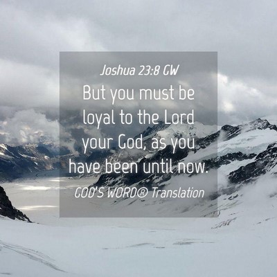 Picture 04 - Joshua 23:8 GW - But you must be loyal to the Lord your God, as - Bible Verse Picture
