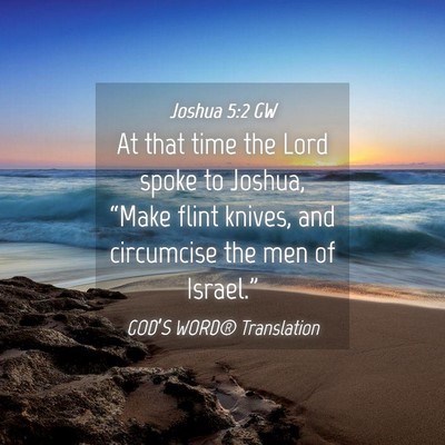 Picture 04 - Joshua 5:2 GW - At that time the Lord spoke to Joshua, “Make - Bible Verse Picture