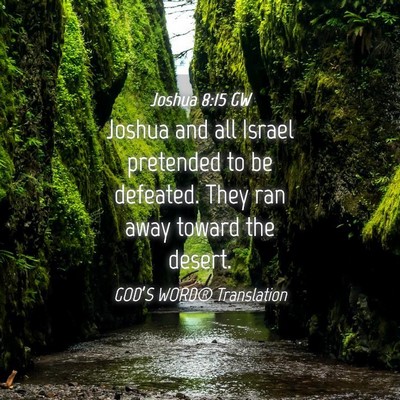 Picture 04 - Joshua 8:15 GW - Joshua and all Israel pretended to be defeated. - Bible Verse Picture