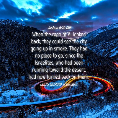 Picture 04 - Joshua 8:20 GW - When the men of Ai looked back, they could see - Bible Verse Picture
