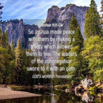 Picture 04 - Joshua 9:15 GW - So Joshua made peace with them by making a treaty - Bible Verse Picture
