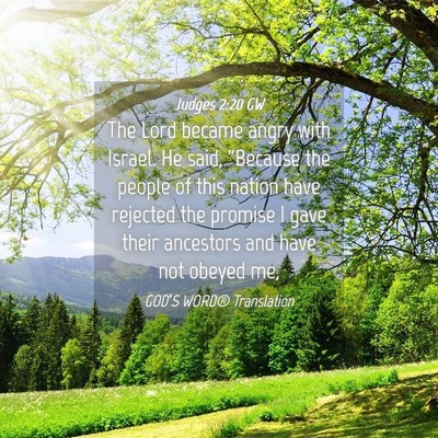 Picture 04 - Judges 2:20 GW - The Lord became angry with Israel. He said, - Bible Verse Picture