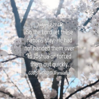 Picture 04 - Judges 2:23 GW - So the Lord let these nations stay. He had not - Bible Verse Picture