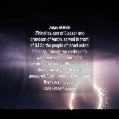 Picture 04 - Judges 20:28 GW - (Phinehas, son of Eleazar and grandson of Aaron, - Bible Verse Picture