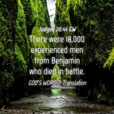 Picture 04 - Judges 20:44 GW - There were 18,000 experienced men from Benjamin - Bible Verse Picture