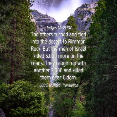 Picture 04 - Judges 20:45 GW - The others turned and fled into the desert to - Bible Verse Picture
