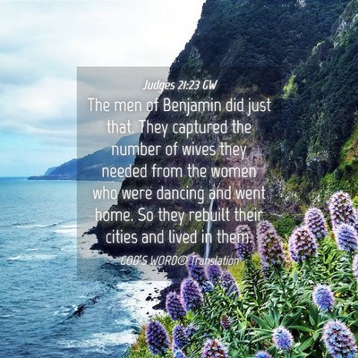 Picture 04 - Judges 21:23 GW - The men of Benjamin did just that. They captured - Bible Verse Picture